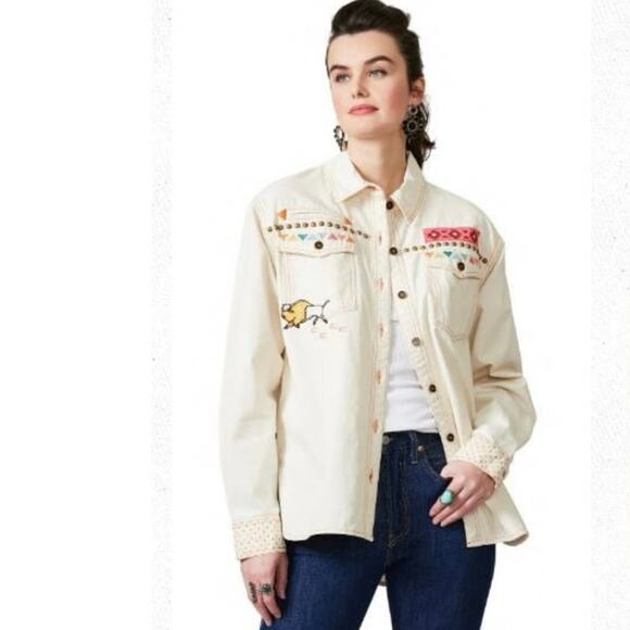 Double D Ranch Size 1X Horse of a Different Color Jacket Top Embroidered Studs - Picture 1 of 7